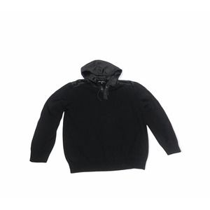 Kenneth Cole Sweater Men's XL New York Knit Hooded Pullover Hoodie Black